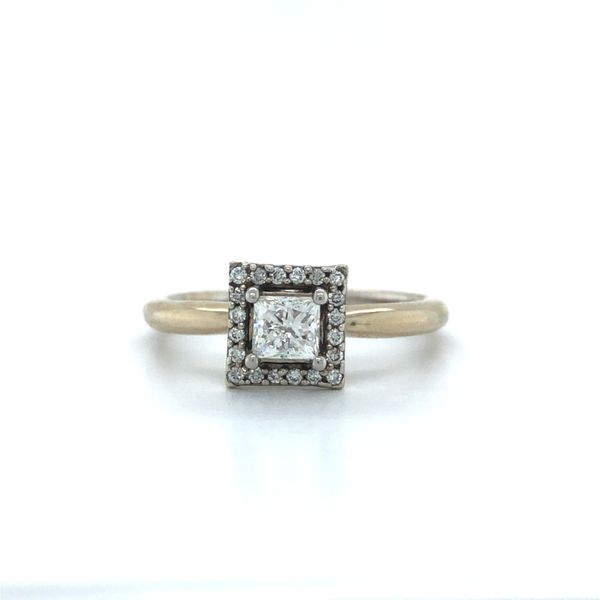 14K White Gold Estate c.1980's Diamond Halo Engagement Ring Minor Jewelry Inc. Nashville, TN