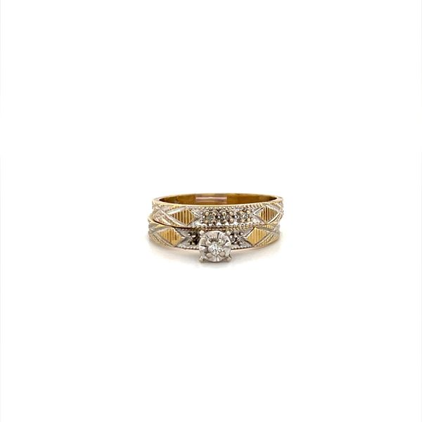 10K Yellow Gold Estate Diamond Florentine Wedding Set Minor Jewelry Inc. Nashville, TN