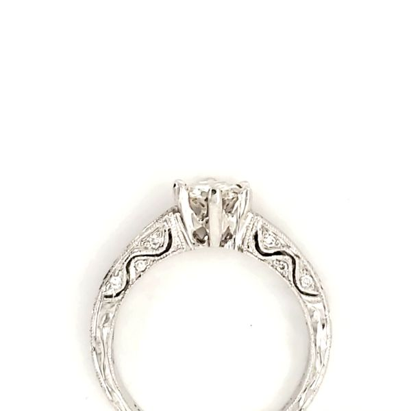 14K White Gold Estate Diamond and Milgrain Engagement Ring Image 3 Minor Jewelry Inc. Nashville, TN