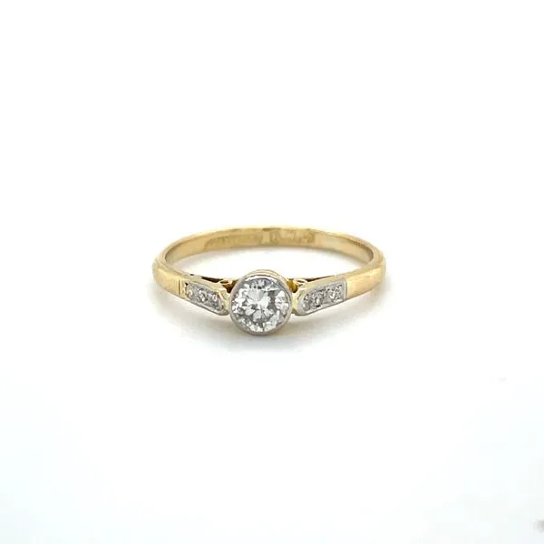 18K Yellow Gold and Platinum Estate Diamond Engagement Ring Minor Jewelry Inc. Nashville, TN