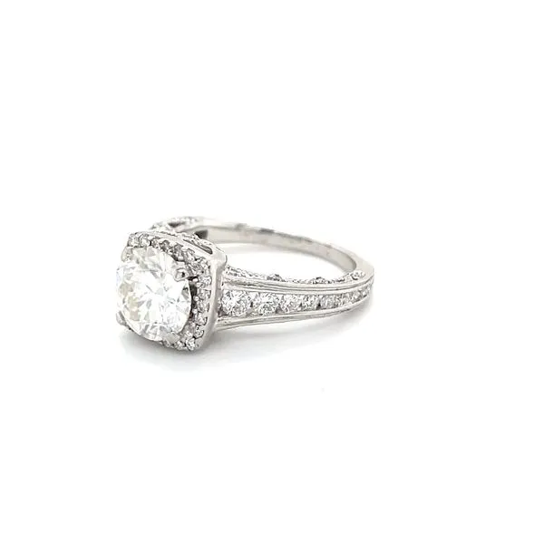 14KW Estate Diamond & Moissanite Engagement Ring Image 2 Minor Jewelry Inc. Nashville, TN