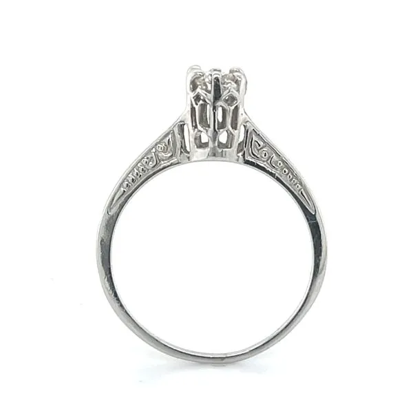 14K White Gold Estate Diamond Solitaire Engagement Ring Image 3 Minor Jewelry Inc. Nashville, TN