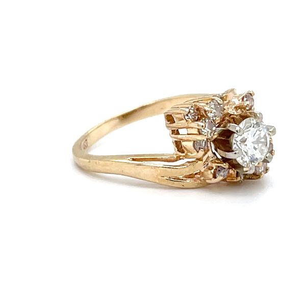 14K Yellow Gold Estate Mined Diamond Cluster Engagement Ring Image 3 Minor Jewelry Inc. Nashville, TN