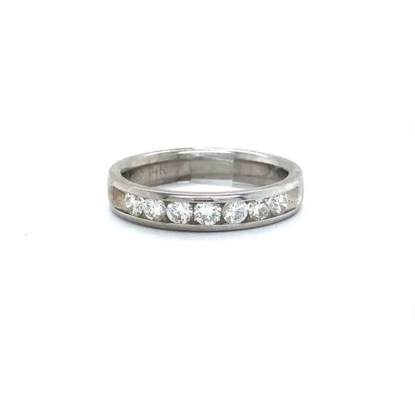 14K White Gold Estate Diamond Wedding Band