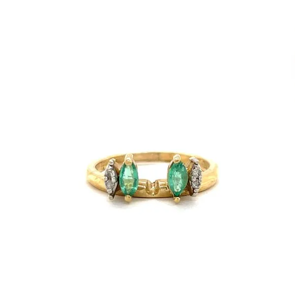 10K Yellow Gold Estate Emerald and Diamond Enhancement Ring Minor Jewelry Inc. Nashville, TN