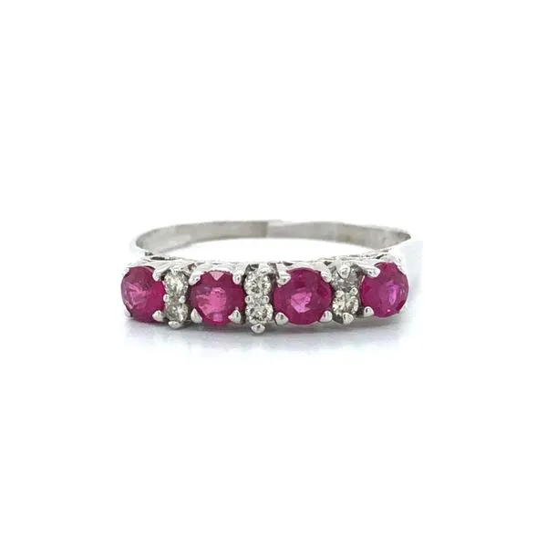 18K White Gold Estate Ruby and Diamond Fashion Ring Minor Jewelry Inc. Nashville, TN