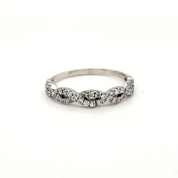 14K White Gold Estate Diamond Anniversary Band