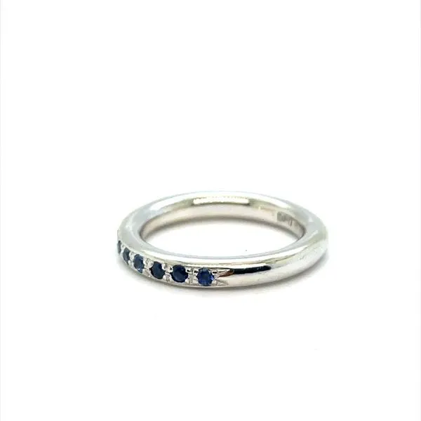 18K White Gold and Sapphire Wedding Band Image 2 Minor Jewelry Inc. Nashville, TN
