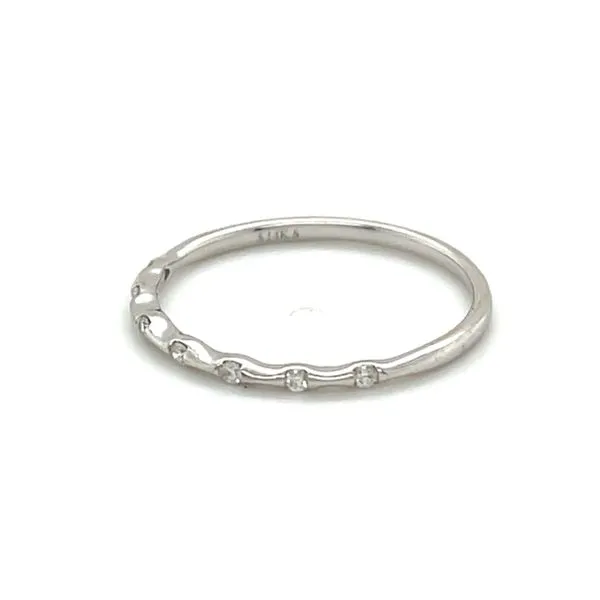 14K White Gold Estate Mined Diamond 1.3mm Half-Anniversary Band Image 2 Minor Jewelry Inc. Nashville, TN