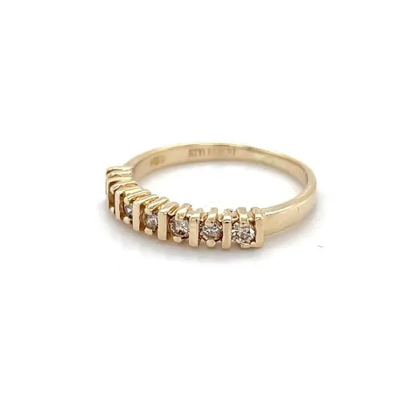 14K Yellow Gold Estate Mined Diamond Wedding Band
