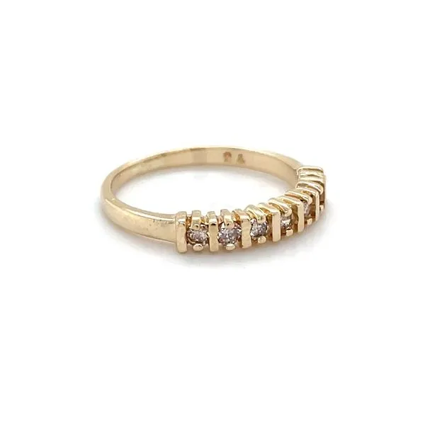 14K Yellow Gold Estate Mined Diamond Wedding Band