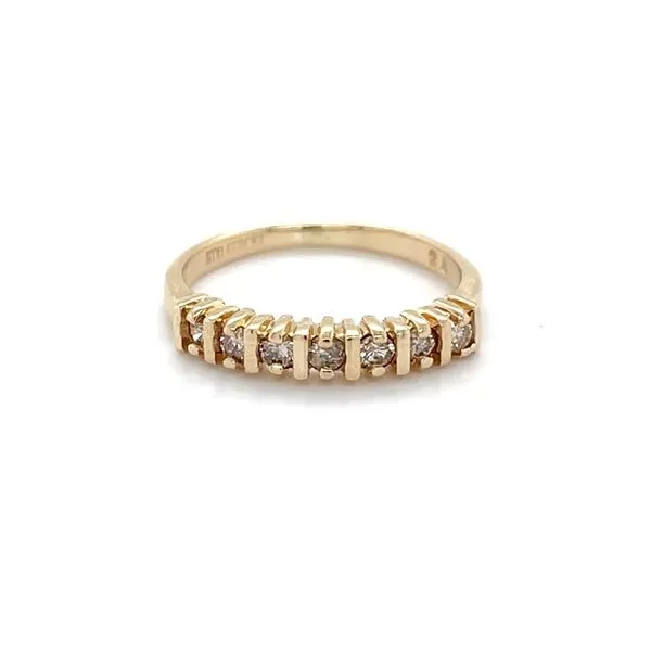 14K Yellow Gold Estate Mined Diamond Wedding Band