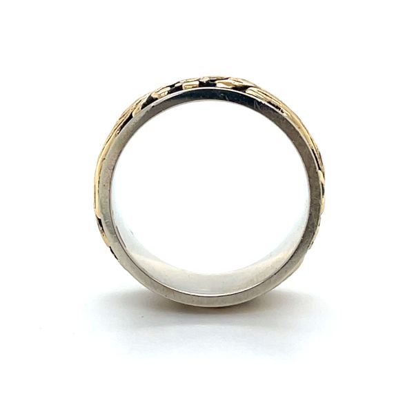 14K Yellow and White Gold 7.5mm Filigree Floral Wedding Band Image 3 Minor Jewelry Inc. Nashville, TN