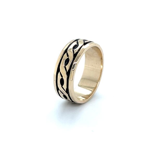 14K Yellow Gold Estate 6mm Engraved Design Wedding Band Image 2 Minor Jewelry Inc. Nashville, TN