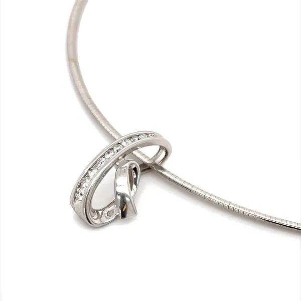 14K White Gold Estate Diamond Free Form Slide Pendant Necklace Minor Jewelry Inc. Nashville, TN