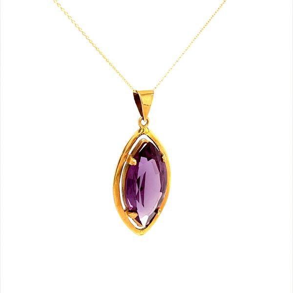 18K Yellow Gold Estate Sapphire Pendant Necklace Image 2 Minor Jewelry Inc. Nashville, TN