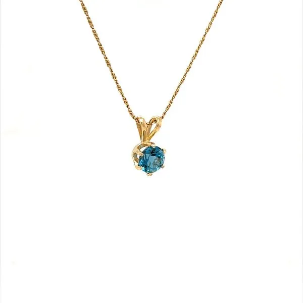 14K Yellow Gold Estate London Blue Topaz Pendant Necklace Image 2 Minor Jewelry Inc. Nashville, TN