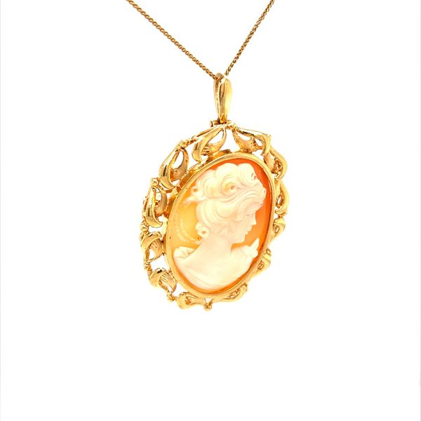14K Yellow Gold Estate Cameo Pendant Necklace or Pin Image 2 Minor Jewelry Inc. Nashville, TN