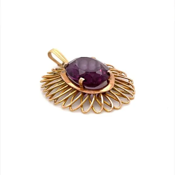 14K Yellow Gold Estate circa 1950s Alexandrite Pendant