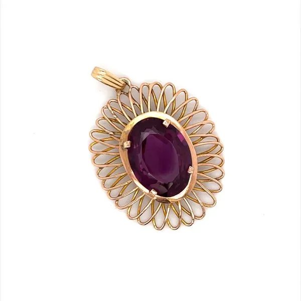 14K Yellow Gold Estate circa 1950s Alexandrite Pendant