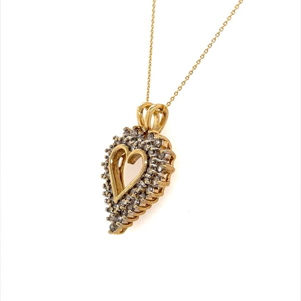 10K Yellow Gold Estate Diamond Heart Pendant Necklance Image 2 Minor Jewelry Inc. Nashville, TN