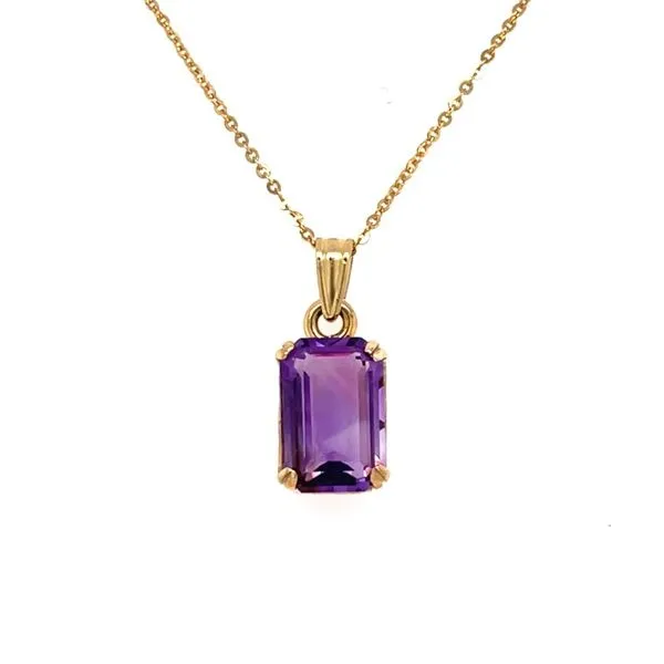 14K Yellow Gold Estate Amethyst Pendant Necklace Minor Jewelry Inc. Nashville, TN