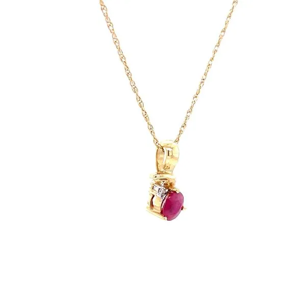 14KY Estate Ruby and Diamond Pendant Necklace Image 2 Minor Jewelry Inc. Nashville, TN