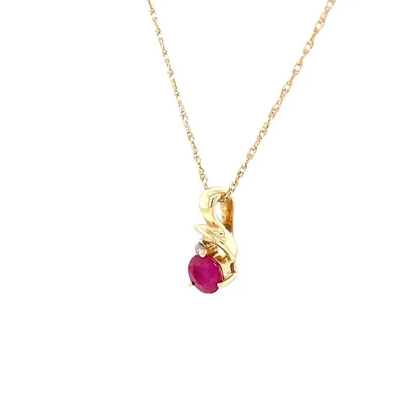 14KY Estate Ruby and Diamond Pendant Necklace Image 3 Minor Jewelry Inc. Nashville, TN