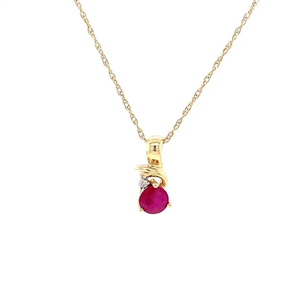 14KY Estate Ruby and Diamond Pendant Necklace Minor Jewelry Inc. Nashville, TN