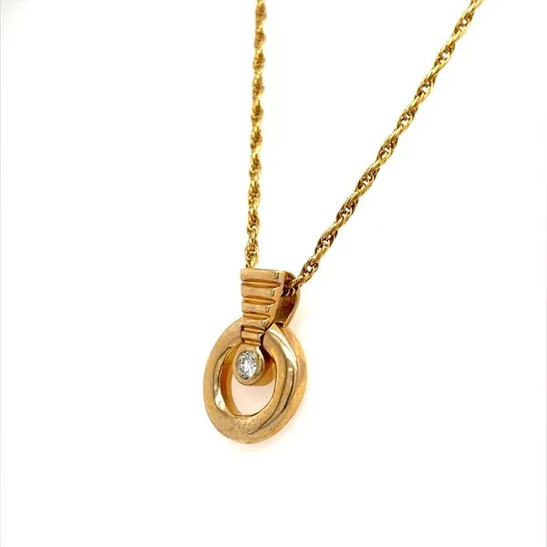14K Yellow Gold Estate Diamond Pendant Necklace Image 2 Minor Jewelry Inc. Nashville, TN
