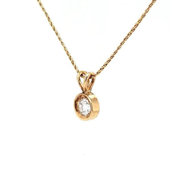14K Yellow Gold Estate Diamond Pendant Necklace Image 2 Minor Jewelry Inc. Nashville, TN