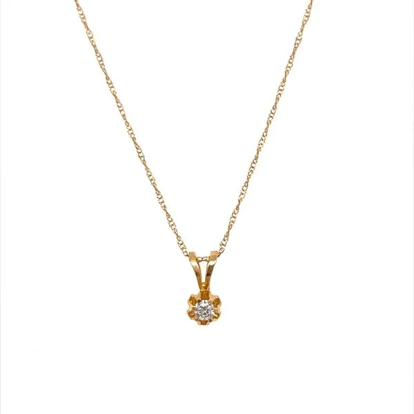 14K Yellow Gold Estate Diamond Buttercup Pendant Necklace Minor Jewelry Inc. Nashville, TN