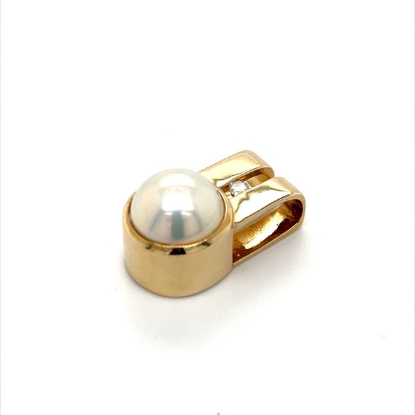 14K Yellow Gold Estate Diamond and Pearl Pendant Image 2 Minor Jewelry Inc. Nashville, TN