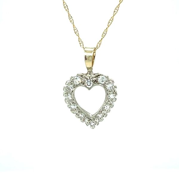 14K White Gold 18 Inch Diamond Heart Necklace Image 2 Minor Jewelry Inc. Nashville, TN
