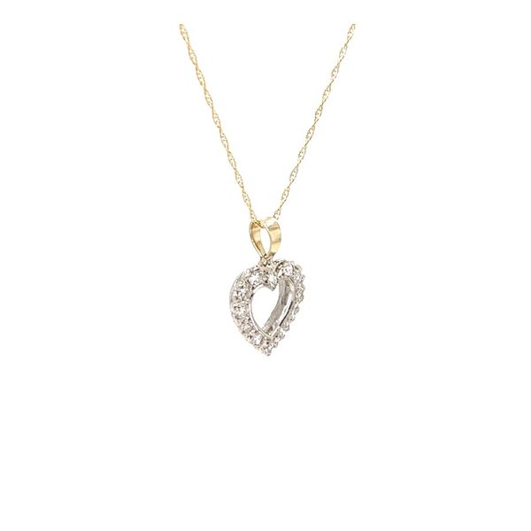 14K White Gold 18 Inch Diamond Heart Necklace Image 3 Minor Jewelry Inc. Nashville, TN