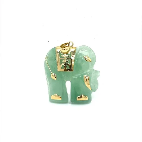14K Yellow Gold Estate Nephrite Jade Elephant Pendant Minor Jewelry Inc. Nashville, TN