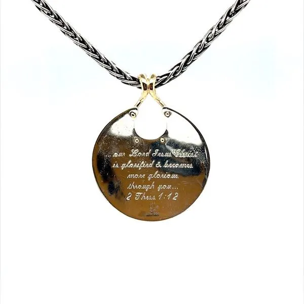 Sterling Silver and 14K Yellow Gold Estate JAMES AVERY Disc Pendant Necklace Image 2 Minor Jewelry Inc. Nashville, TN