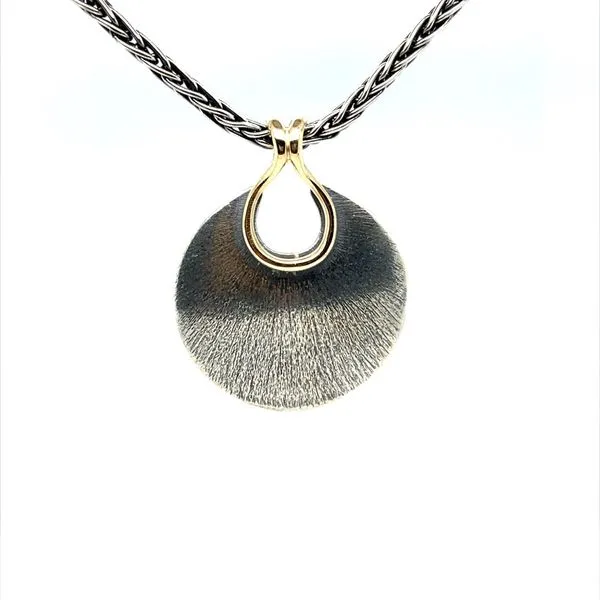 Sterling Silver and 14K Yellow Gold Estate JAMES AVERY Disc Pendant Necklace Minor Jewelry Inc. Nashville, TN