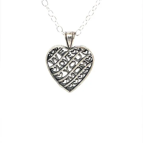 Sterling Silver Estate Heart Shaped Pendant Necklace Engraved with 