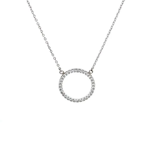 Sterling Silver and Cubic Zirconium Circle Necklace Minor Jewelry Inc. Nashville, TN