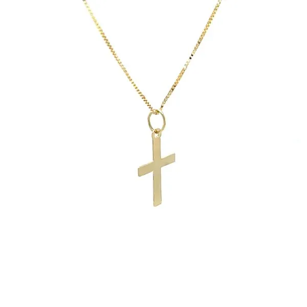 14K Yellow Gold Estate Cross Pendant on 14K Yellow Gold 18 Inch Chain Image 3 Minor Jewelry Inc. Nashville, TN