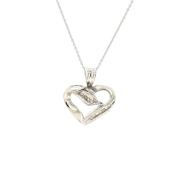 14K White Gold Estate Diamond Heart Pendant Necklace Minor Jewelry Inc. Nashville, TN