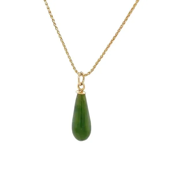 14K Yellow Gold Estate Jade Pendant Necklace Image 4 Minor Jewelry Inc. Nashville, TN