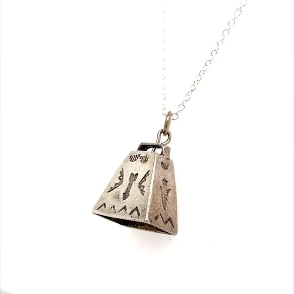 Sterling Silver Estate Native American (Zuni) Bell Pendant Necklace Minor Jewelry Inc. Nashville, TN