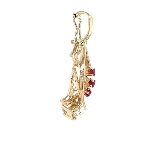 14K Yellow Gold Estate Diamond and Ruby Pendant Image 3 Minor Jewelry Inc. Nashville, TN