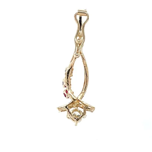 14K Yellow Gold Estate Diamond and Ruby Pendant Image 4 Minor Jewelry Inc. Nashville, TN