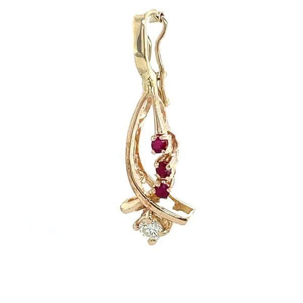 14K Yellow Gold Estate Diamond and Ruby Pendant Image 5 Minor Jewelry Inc. Nashville, TN