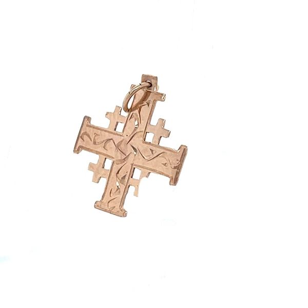 10K Rose Gold Estate 16x17.9mm Filigree Cross Pendant Image 2 Minor Jewelry Inc. Nashville, TN