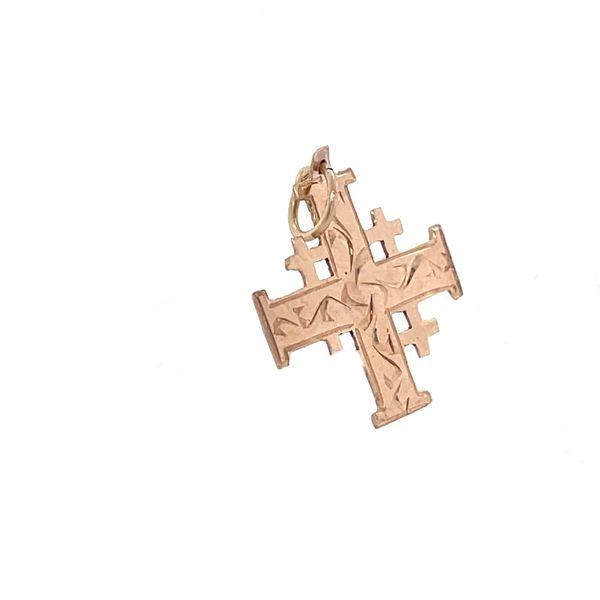 10K Rose Gold Estate 16x17.9mm Filigree Cross Pendant Image 3 Minor Jewelry Inc. Nashville, TN