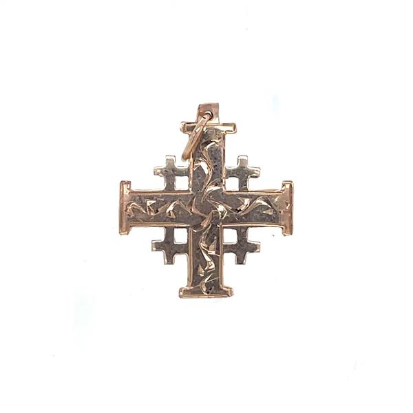 10K Rose Gold Estate 16x17.9mm Filigree Cross Pendant Minor Jewelry Inc. Nashville, TN